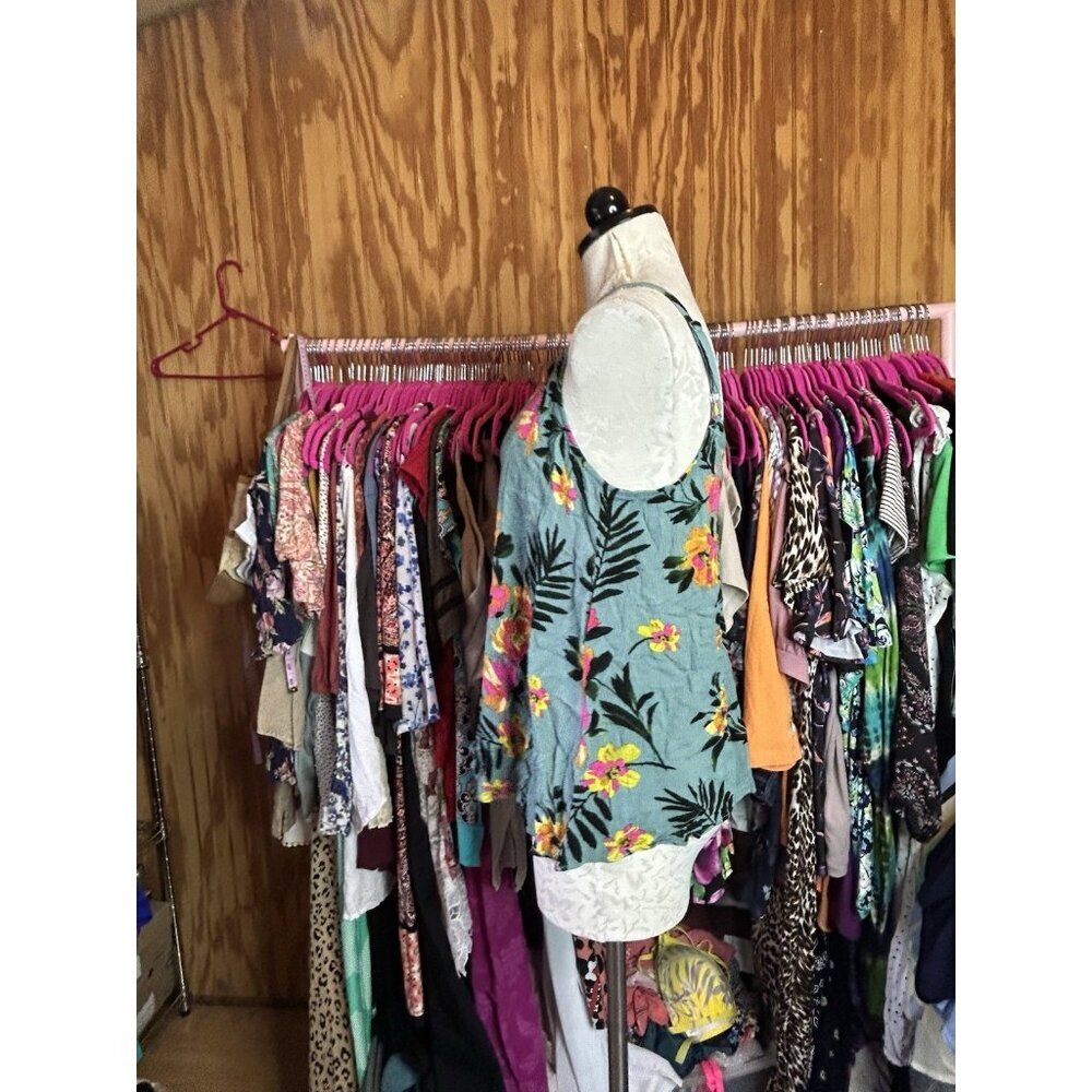 Torrid Sophie Crinkle Gauze Swing Cami‎ Neon Palm Floral Sleeveless Size 00 (L) - Picture 5 of 9